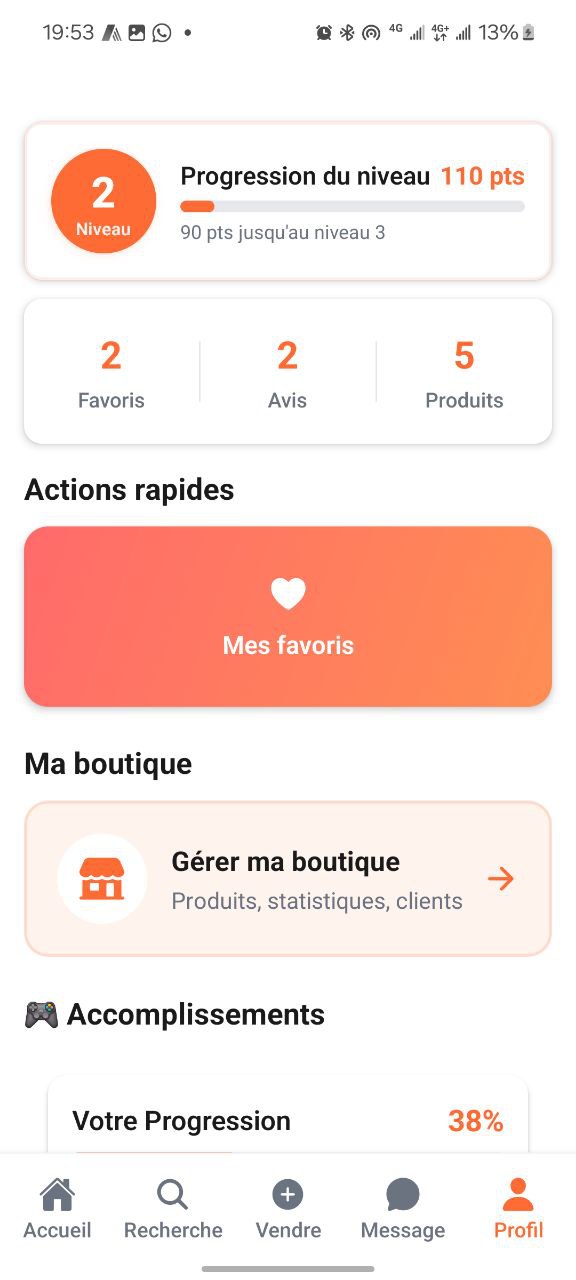 Profil utilisateur - Gamification